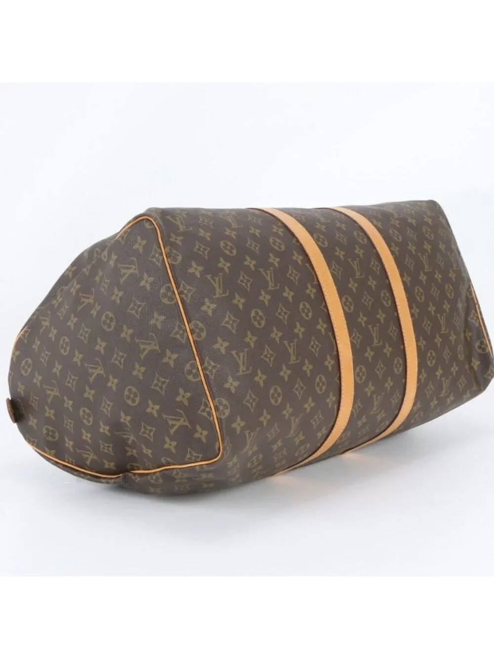Louis Vuitton Monogram Keepall 55 Leather Boston Bag Tote Travel Business